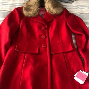 Kate Spade red peacoat size m New With Tags